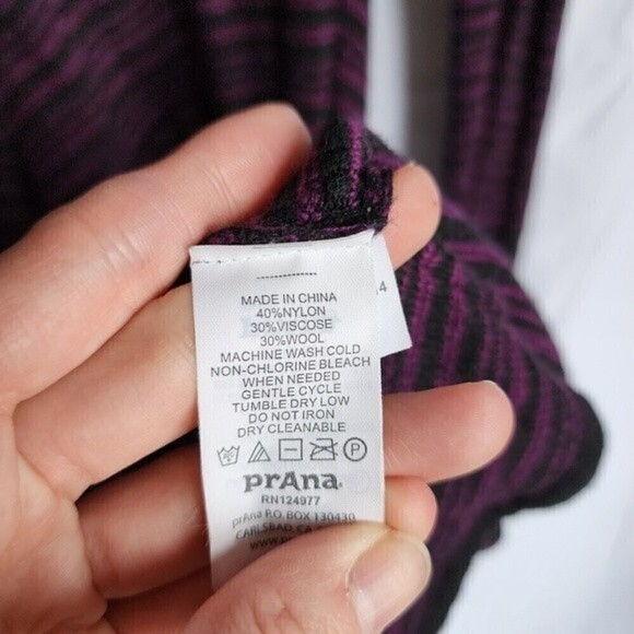 Prana Purple Monica Knit Wool Blend Cowl Neck Longsleeve Dress Size XS - Picture 7 of 7